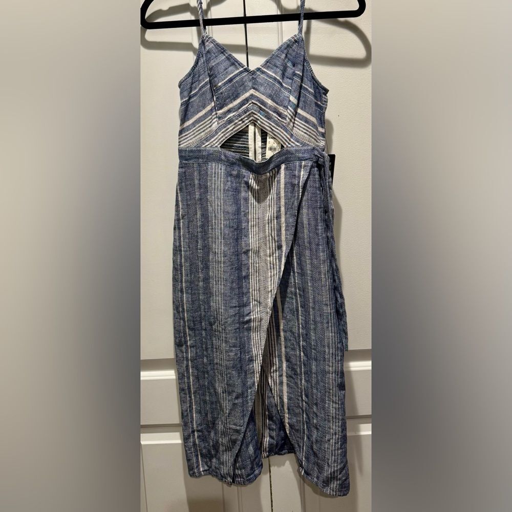 NWT Express Blue and White Striped Midi Dress